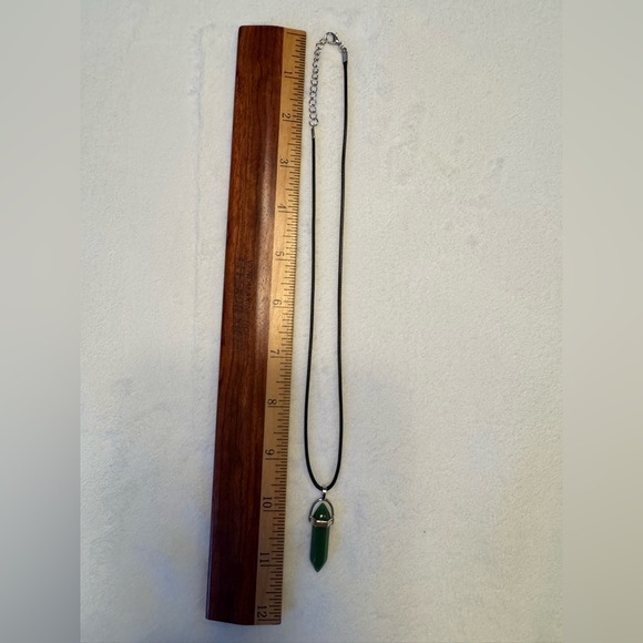 NWOT Hexagonal Chakra Pendant Necklace With Faux Leather Cord - Picture 3 of 3